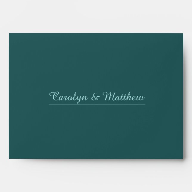 Personalized Abstract Dark Abstract Florals Blue Envelope (Front)