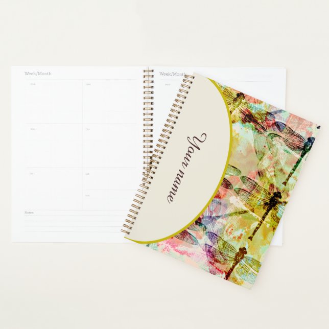 Personalized Abstract dragonflies notebook Planner (Display)