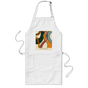 Personalized Abstract Family Name Pocket Long Apron