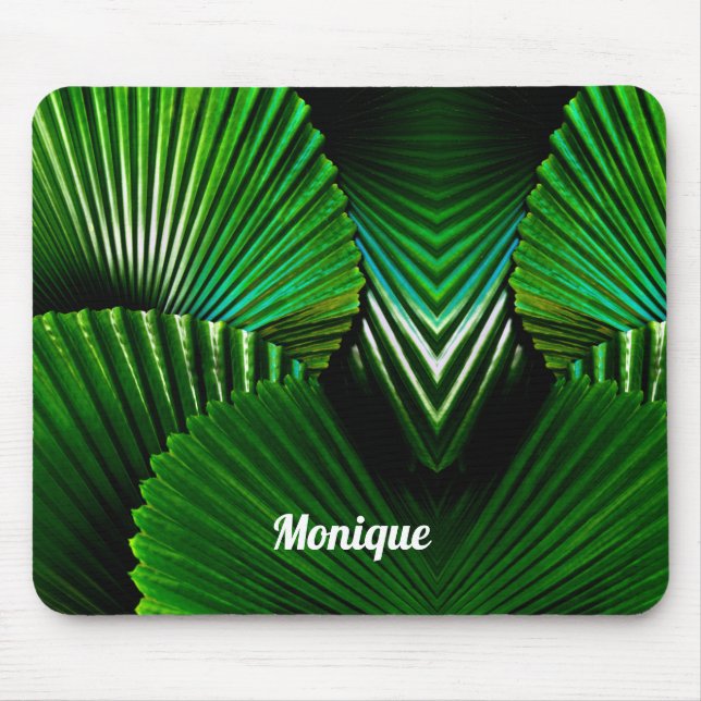 Personalized Abstract Fan Palm Leaves Mouse Pad (Front)