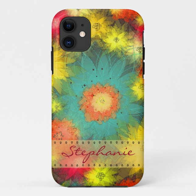 Personalized Abstract Floral iPhone 5 Case (Back)
