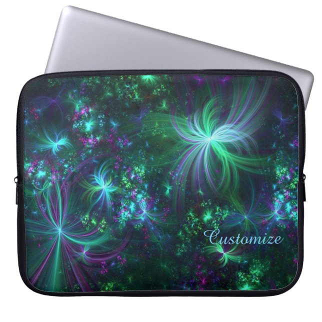 Personalized Abstract Floral Pattern Laptop Sleeve (Front)