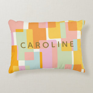 Personalized Abstract Geometric Colour Block Paste Accent Pillow