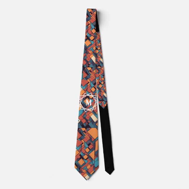 Personalized Abstract Geometric -Father's Day Gift Tie (Front)