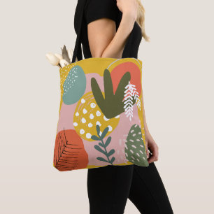 Personalized Abstract lover Colourful Pink Yellow Tote Bag