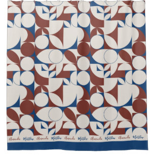 Personalized Abstract Maroon Navy Circle Design