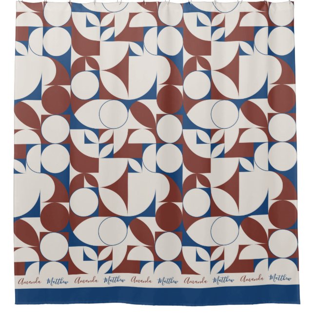 Personalized Abstract Maroon Navy Circle Design (Front)