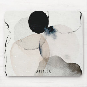Personalized Abstract Modern Watercolor Shapes Mouse Pad