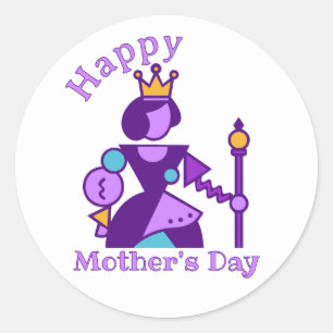 Personalized Abstract Mom Design Custom Name Classic Round Sticker