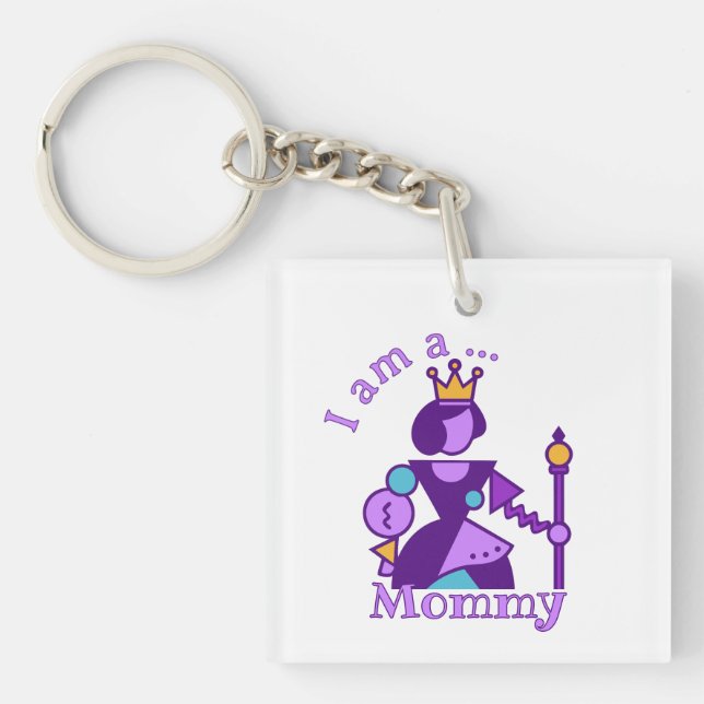Personalized Abstract Mom Design Custom Name Keychain (Front)