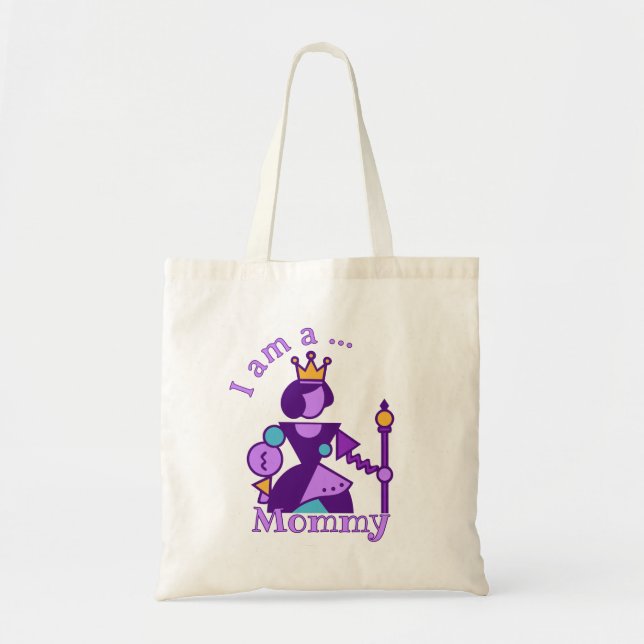Personalized Abstract Mom Design Custom Name Tote Bag (Front)