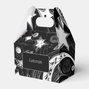 Personalized Abstract Moon And Stars Favor Box