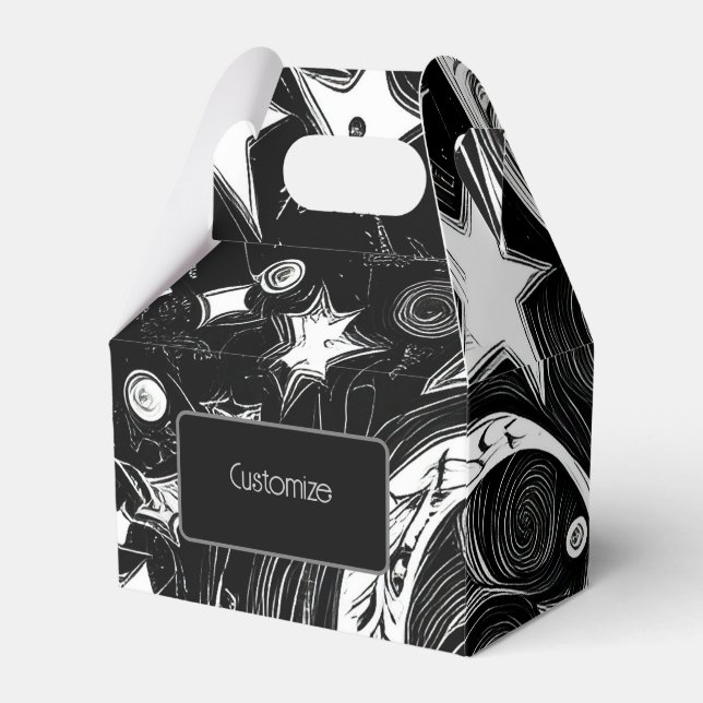 Personalized Abstract Moon And Stars Favor Box (Front Side)