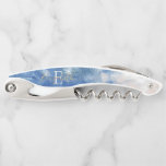 Personalized Abstract Ocean Acrylic Brushstrokes   Corkscrew<br><div class="desc">Elegant abstract ocean personalized name corkscrew</div>