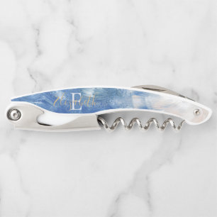 Personalized Abstract Ocean Acrylic Brushstrokes   Corkscrew