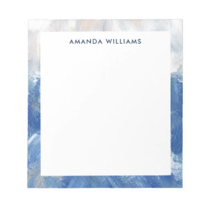 Personalized Abstract Ocean Acrylic Brushstrokes  Notepad