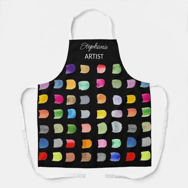 Personalized Abstract Pattern Artists Black Apron (Front)
