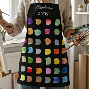 Personalized Abstract Pattern Artists Black Apron