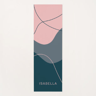 Personalized Abstract Pink Blue Yoga Mat