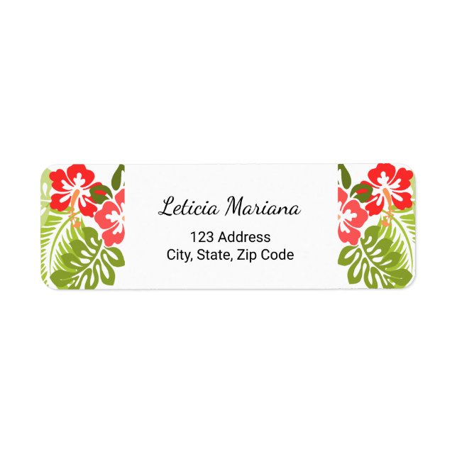 Personalized Abstract Red & Green Florals (Front)