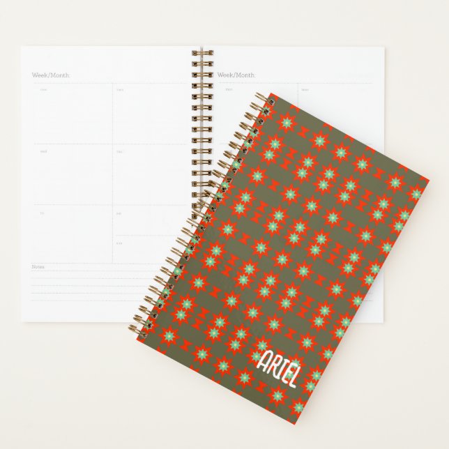 Personalized Abstract Retro Pattern Planner (Display)