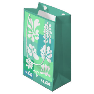 Personalized Abstract Shapes Design in Green | Small Gift Bag