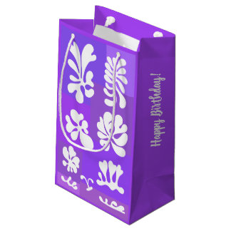 Personalized Abstract Shapes Design in Purple | Small Gift Bag