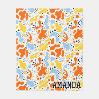 Personalized Abstract Spot Splatter Fleece Blanket