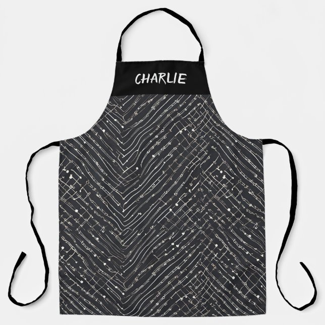 Personalized Abstract Stylish Modern Patterned Apron (Front)