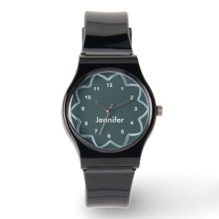Personalized Abstract Teal Blue Design Watch