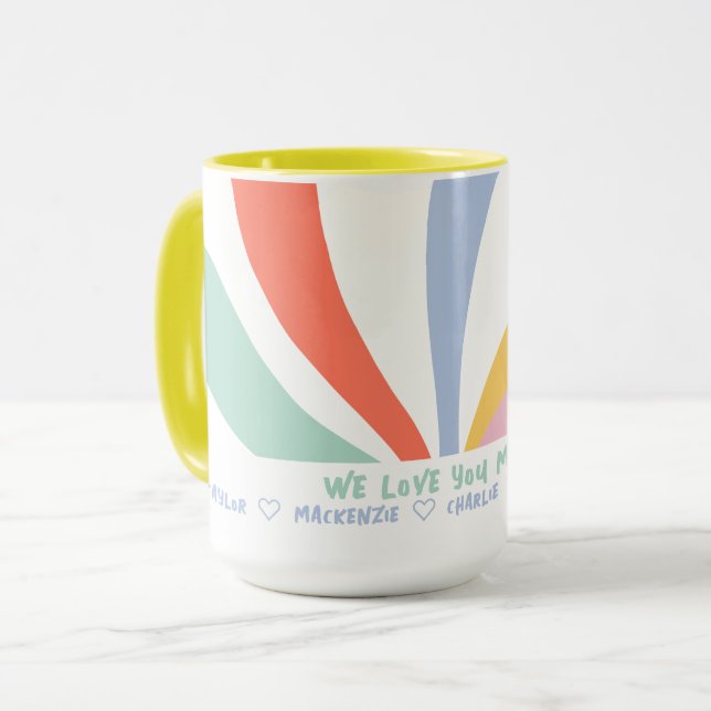 Personalized Abstract Wild Flower and Text  Mug (Front Left)