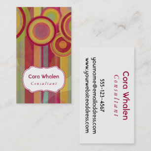 Personalized Abstract with Red, Greens, Yellows Business Card
