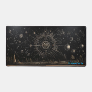 Personalized Abstract Wood Panel Desk Mat
