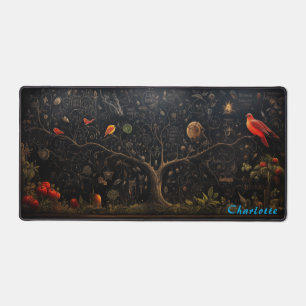 Personalized Abstract Wood Panel Desk Mat