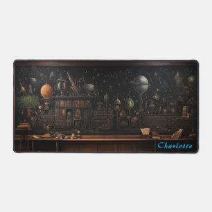 Personalized Abstract Wood Panel Desk Mat