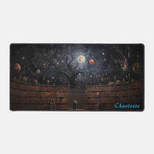 Personalized Abstract Wood Panel Desk Mat