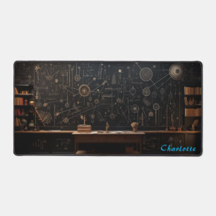 Personalized Abstract Wood Panel Desk Mat