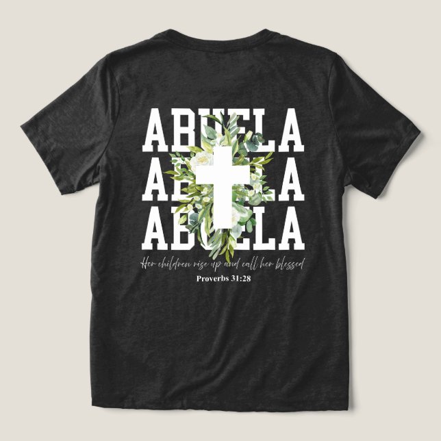Personalized Abuela Blessed Grandma Shirt (Design Back)
