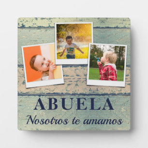 Personalized Abuela Kids Children 3 Photo Collage Plaque