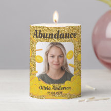 Personalized Abundance Ritual Spell Pillar Candle