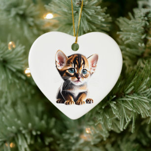 Personalized Abyssinian Kitten Ceramic Ornament