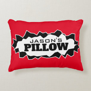 Personalized accent pillow with funny ripped hole