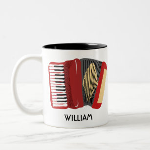 Personalized Accordion Players Illustrated Two-Tone Coffee Mug