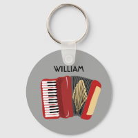 Personalized Accordion Players Red and Gray