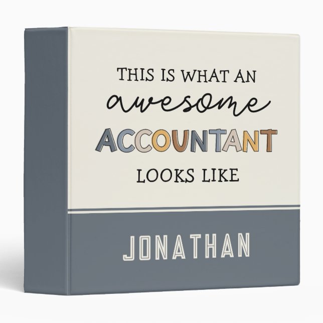 Personalized Accountant Funny Awesome Accountant Binder (Front/Spine)