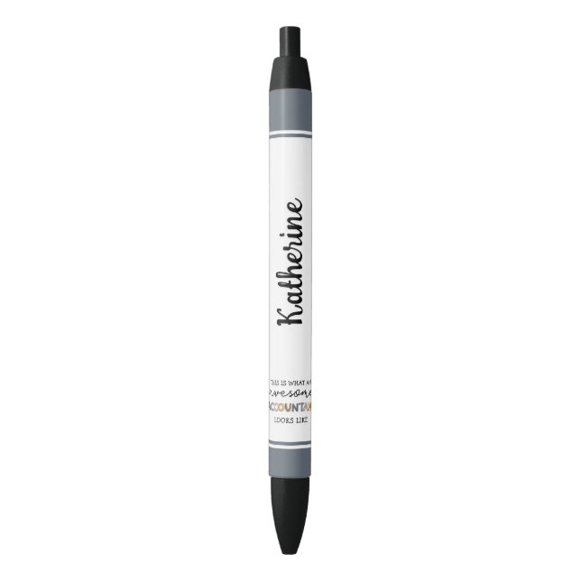 Personalized Accountant Funny Awesome Accountant Black Ink Pen (Front Vertical)