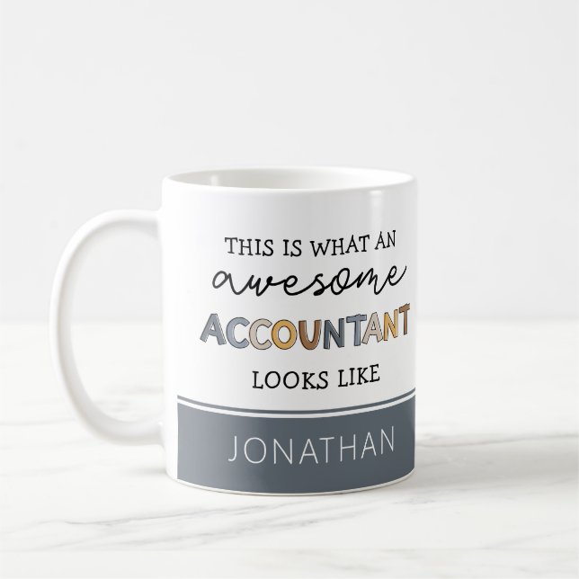 Personalized Accountant Funny Awesome Accountant  Coffee Mug (Left)