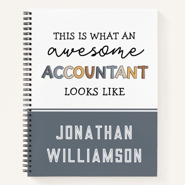 Personalized Accountant Funny Awesome Accountant Notebook (Front)