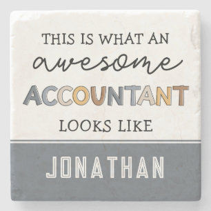 Personalized Accountant Funny Awesome Accountant Stone Coaster