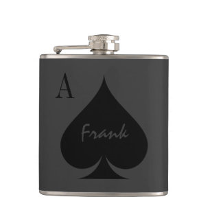 Personalized Ace of spades drink flask